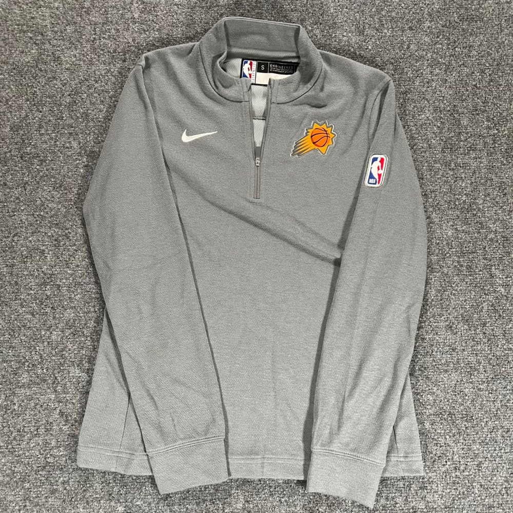 Nike Phoenix Suns NBA Dri-FIT Quarter Zip Pullover Gray Mens Small Authentic